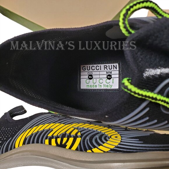 GUCCI SNEAKERS RUN RUBBER TRIMMED MESH SHOES w GG LOGO sz 11 11.5 - Picture 12 of 16